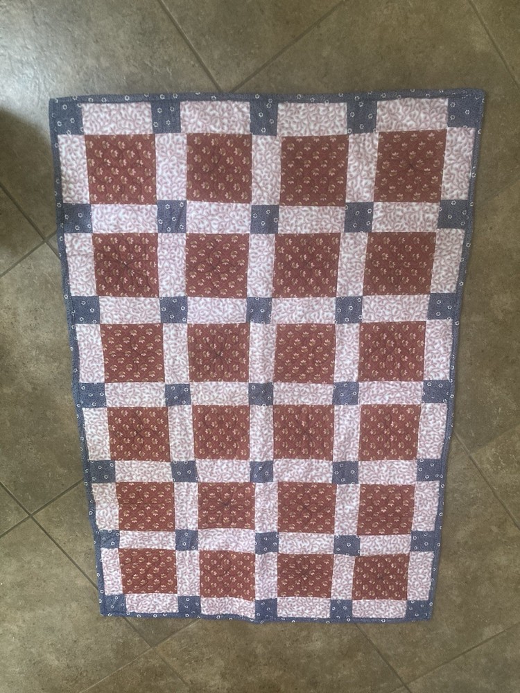Handmade Patchwork Lap Quilt 32” X 48”