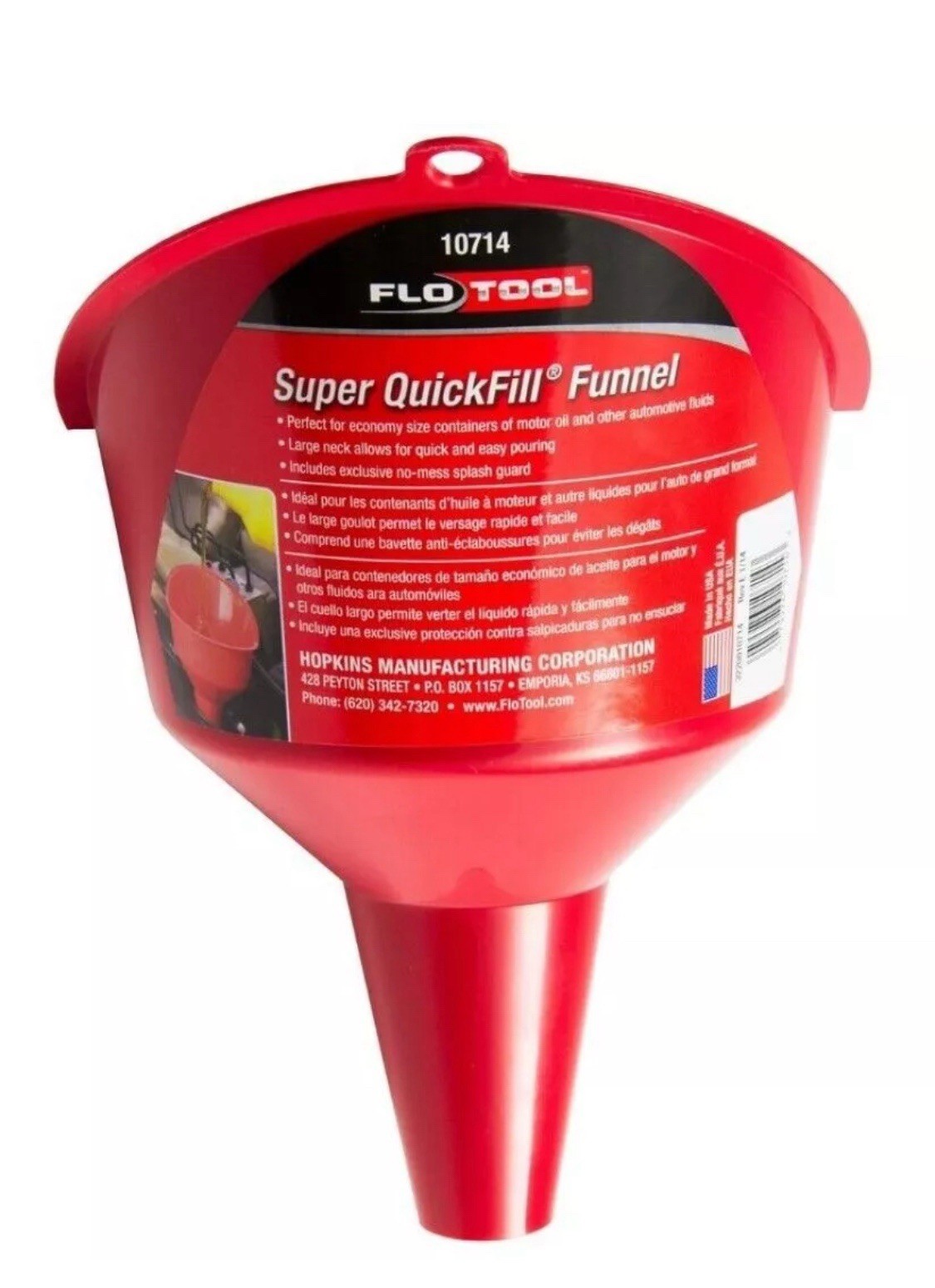 Flo Tool 10714WR Super Quick Fill Funnel High Velocity Pouring with Ring