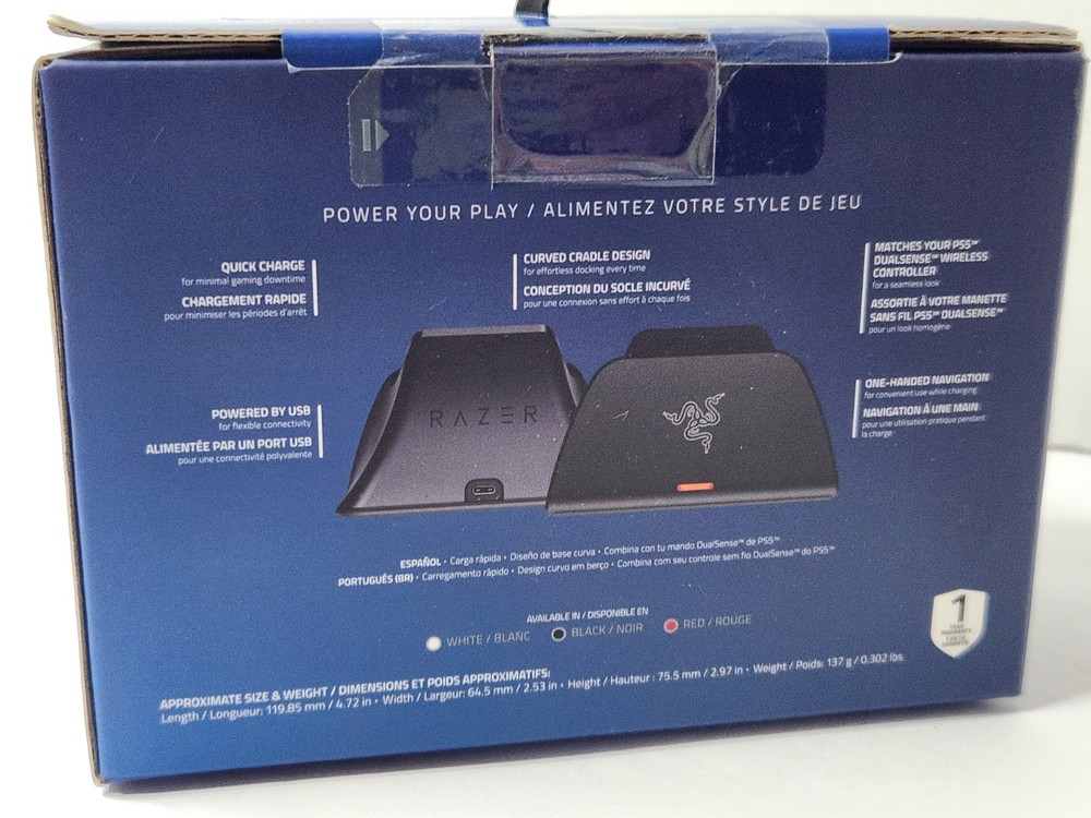 Razer ~ Quick Charging Stand for PS5 DualSense Wireless Controller (BLACK) ~ New