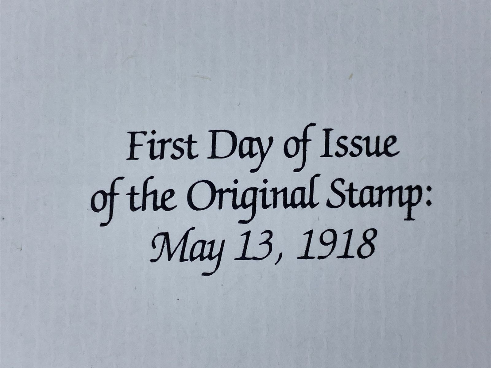 1918 Inverted Jenny 22kt gold 24 cent Stamp Replica Postal Commemorative Society