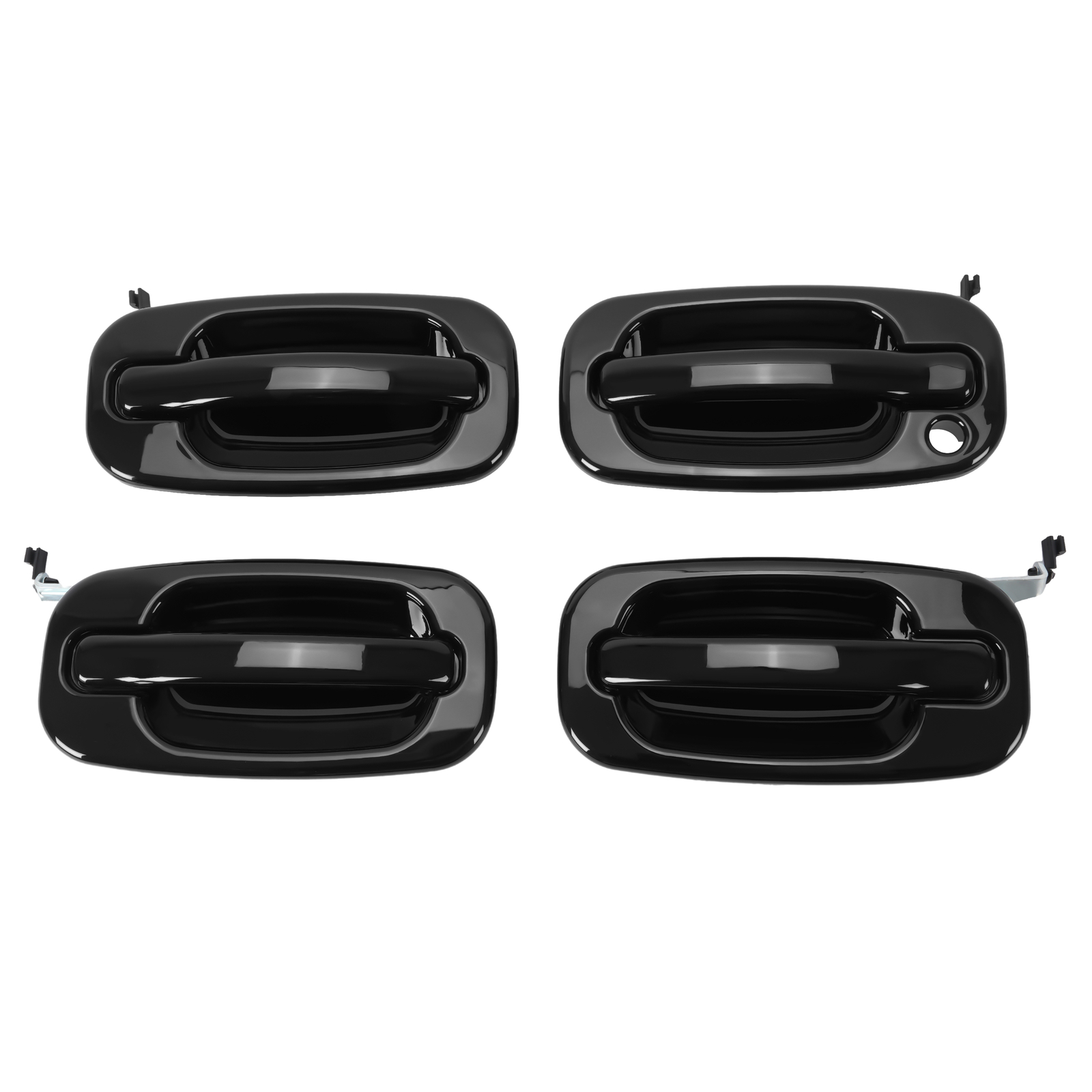 4Pcs NEW Outside Door Handles Set Painted Black For Silverado Tahoe Sierra 99-06