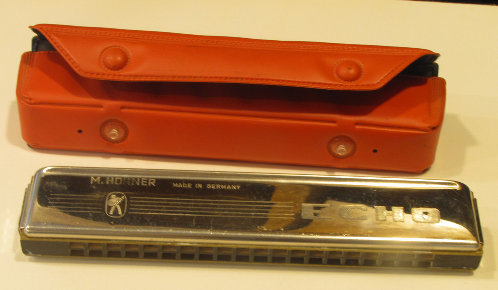 Vtg Echo Harmonica M. Hohner THE ECHO Original Box Germany 6 1/4” #2409