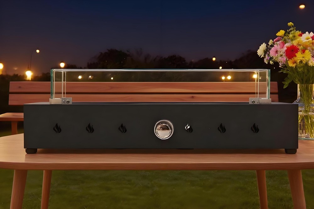 28-Inch Rectangle Fire Pit, 40000BTU Outdoor Propane Fire Pit, Wind-Resistant