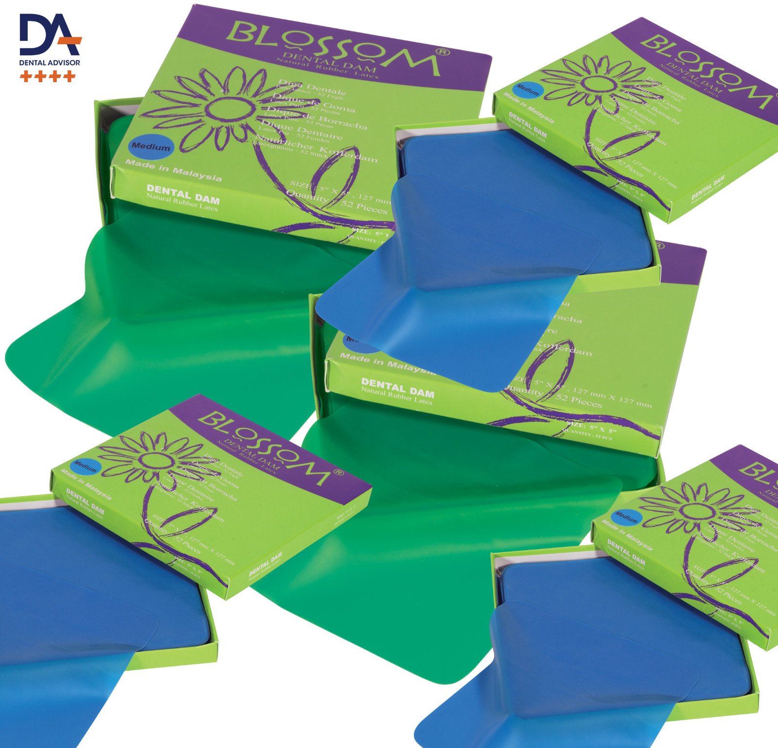 Latex Rubber Dental Dam, 5×5  & 6×6 Blue & Mint  Green Isolation Sheets (Choose)