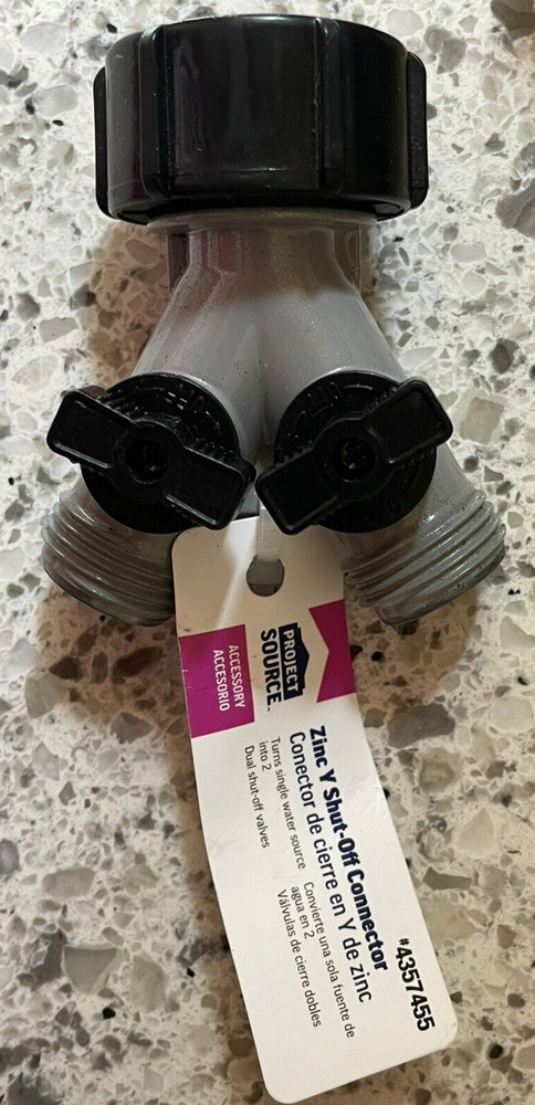 Project Source 2 Hose Y Shut-Off Connector - NEW