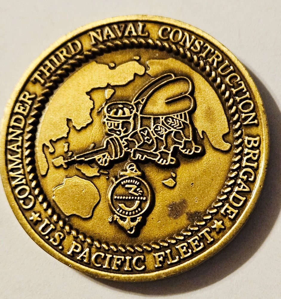 Commander Third Naval Construction Brigade Pacific SEABEES USN Challenge Coin
