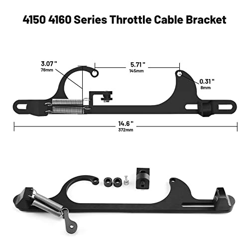 Throttle Cable Bracket for 4150 4160 Series Adjustable Carburetor Bracket Black