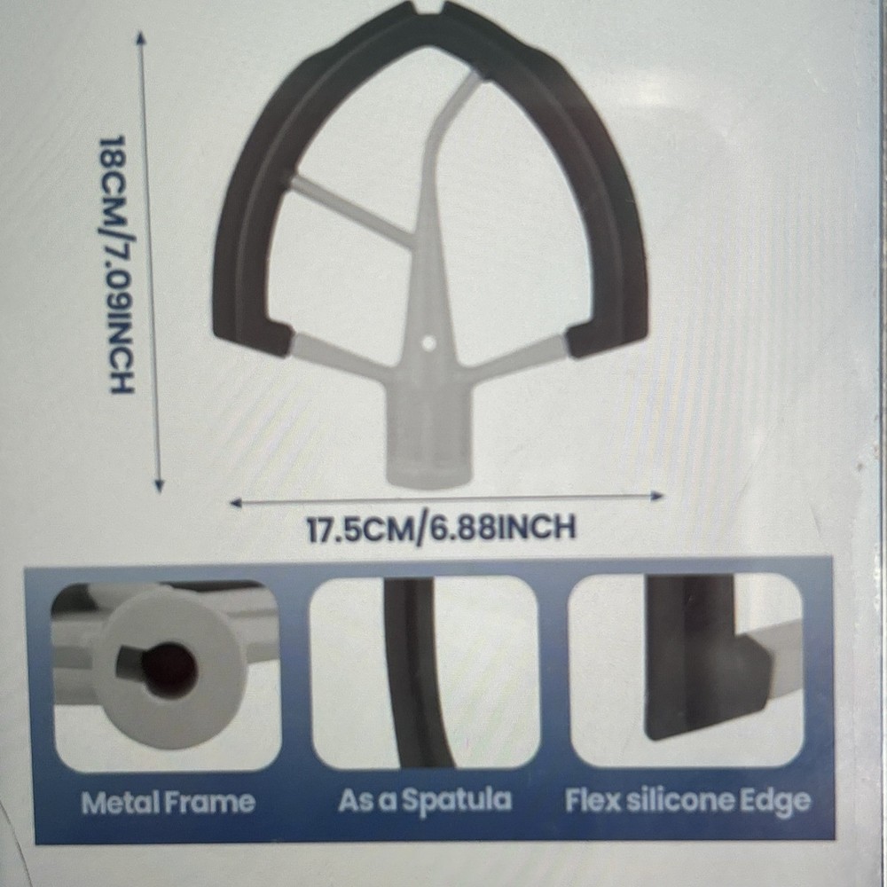 6 quart flex edge Attachment for KitchenAid with silicone scraper ￼