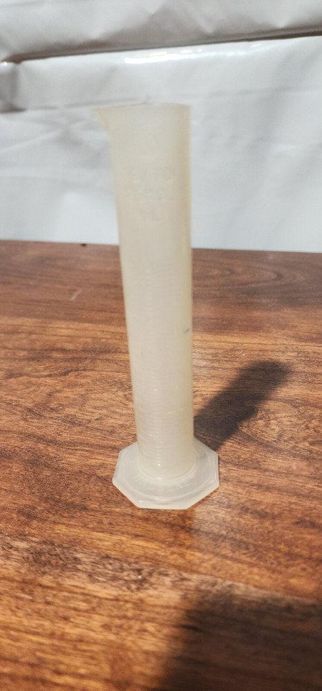 NALGENE Plastic Polypropylene 25mL TC/TD Graduated Cylinder Hex Base USA