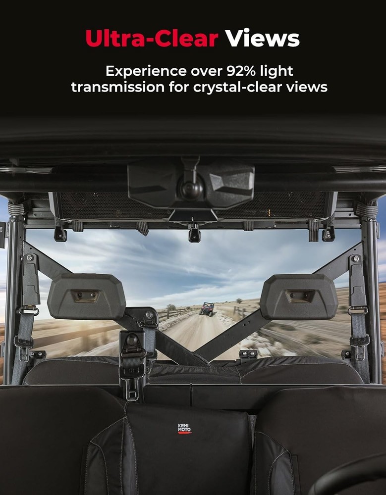 KEMIMOTO Light Tinted Rear Window, Pre-installed Back Windshield Compatible with
