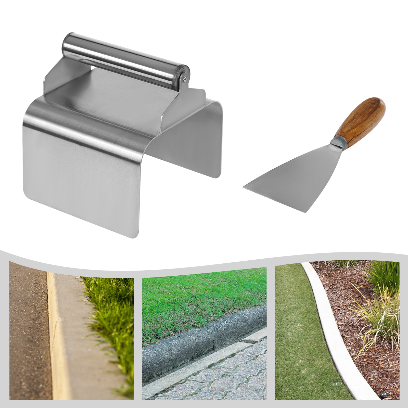 Cement Model Making Tool with Handle and Putty Knife Landscape Curb Trowel