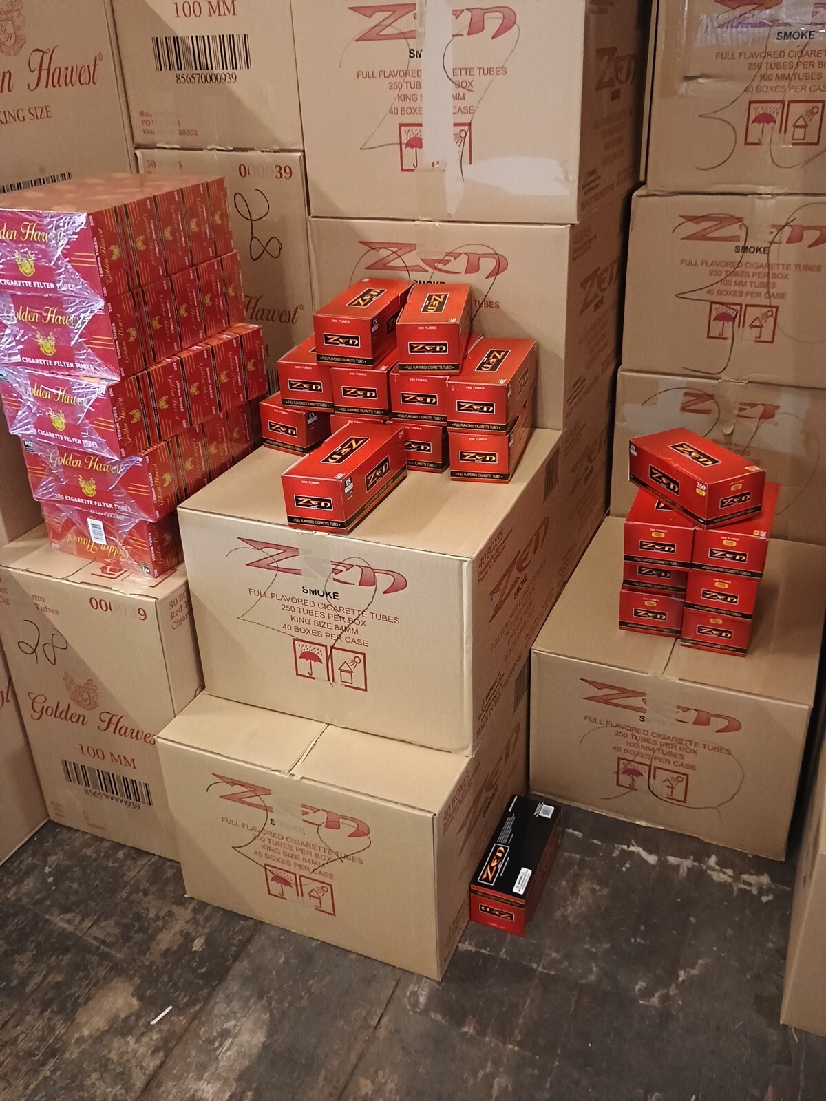 Zen Red King Size Full Regular Cigarette Tubes 40 Box Case