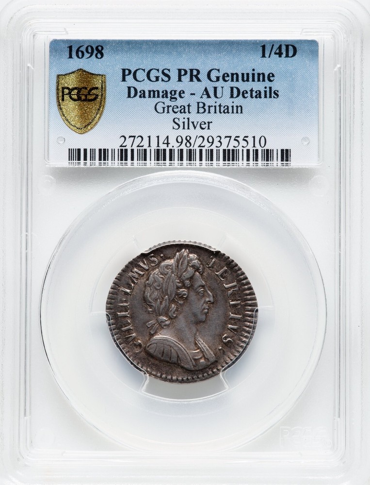 England - 1698 William III - Pattern Proof Silver Farthing - PCGS AU Details