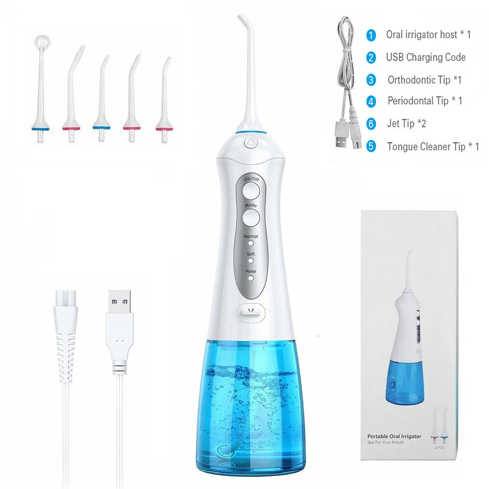 Cordless Water Flosser 300ml Dental Oral Irrigator Teeth Cleaner Floss Pick IPX7