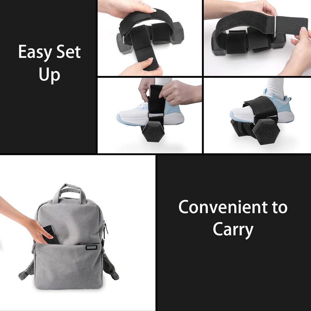 Adjustable Ankle Weights - 2 Pack Foot Straps for Strength Training Workouts