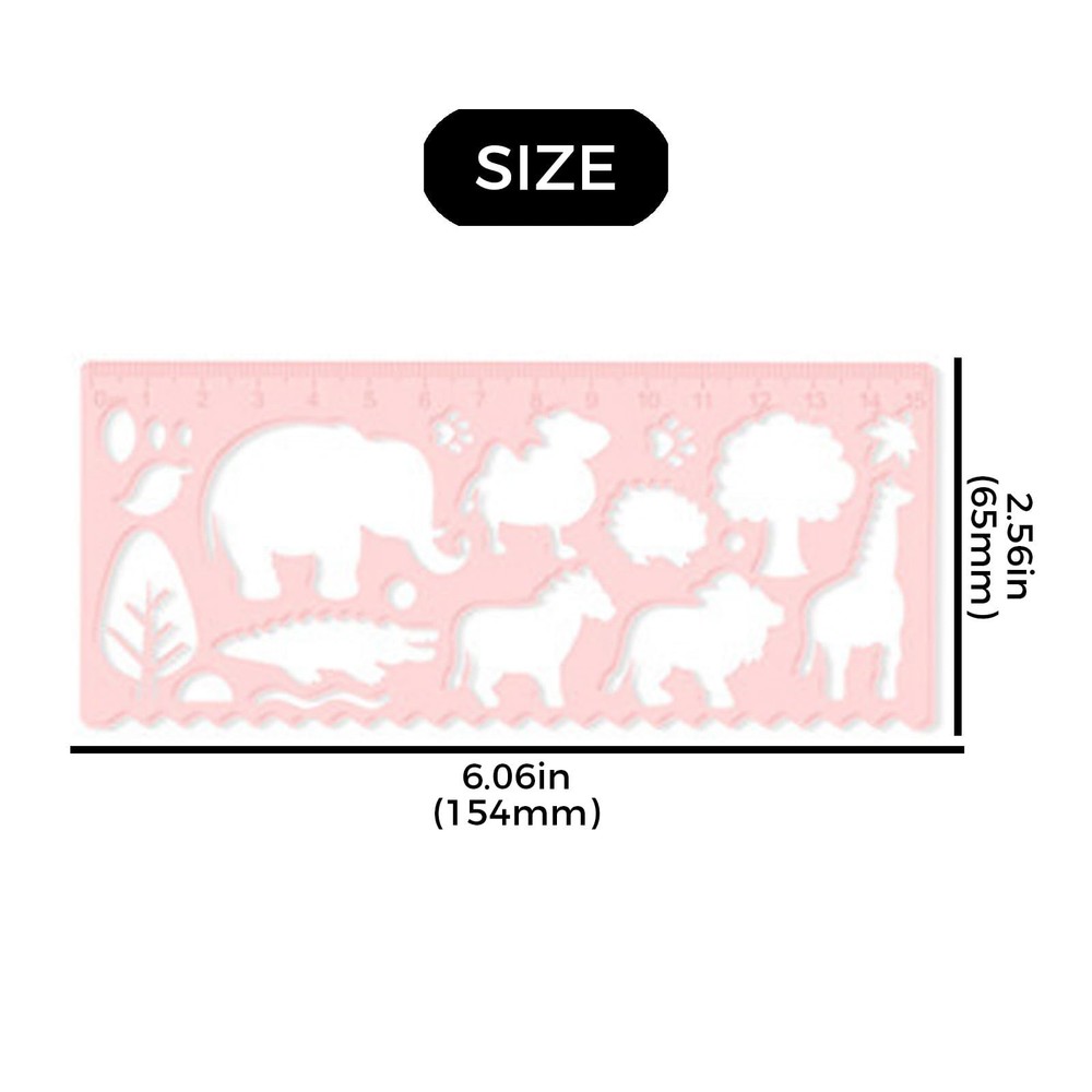 4 Multifunctional rulers with Various Cute Patterns, Creative Student Station...