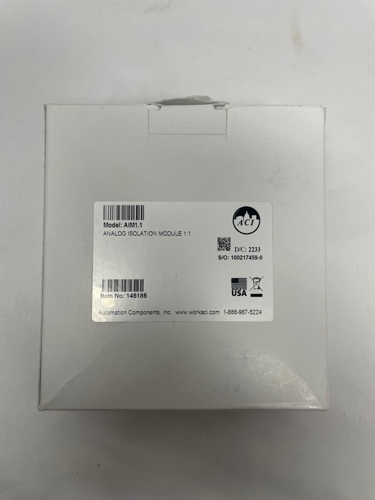 Automation Components AIM1.1, 1:1 Analog Isolation Module - New!