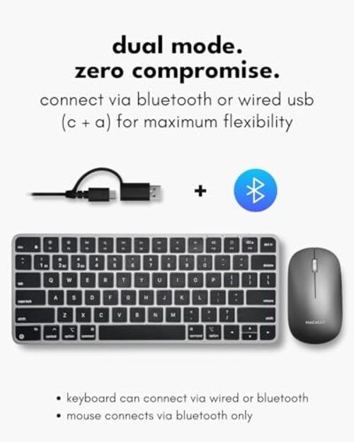 Apple Wireless Keyboard and Mouse for Mac - Dual Mode (Bluetooth + Space Gray