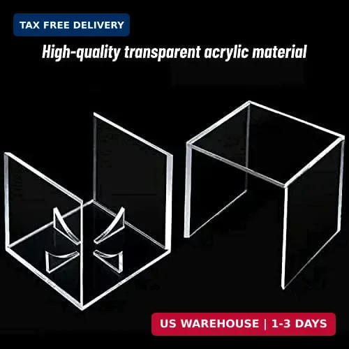 12 Pack UV Protected Acrylic Boxes for Display,Clear Display Case Baseball Cube