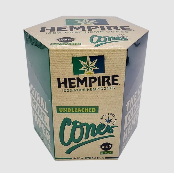 Hempire Cones Unbleached King Size 24 Pack 3 CT 72 Cones Total