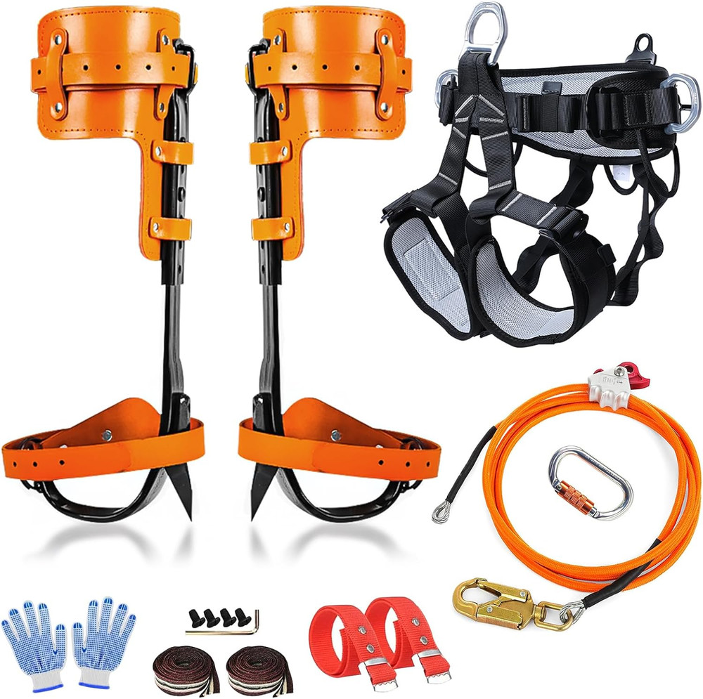 Tree Climbing Gear，Tree Climbing Spikes, Tree Climbing Gear with Adjustable Clim