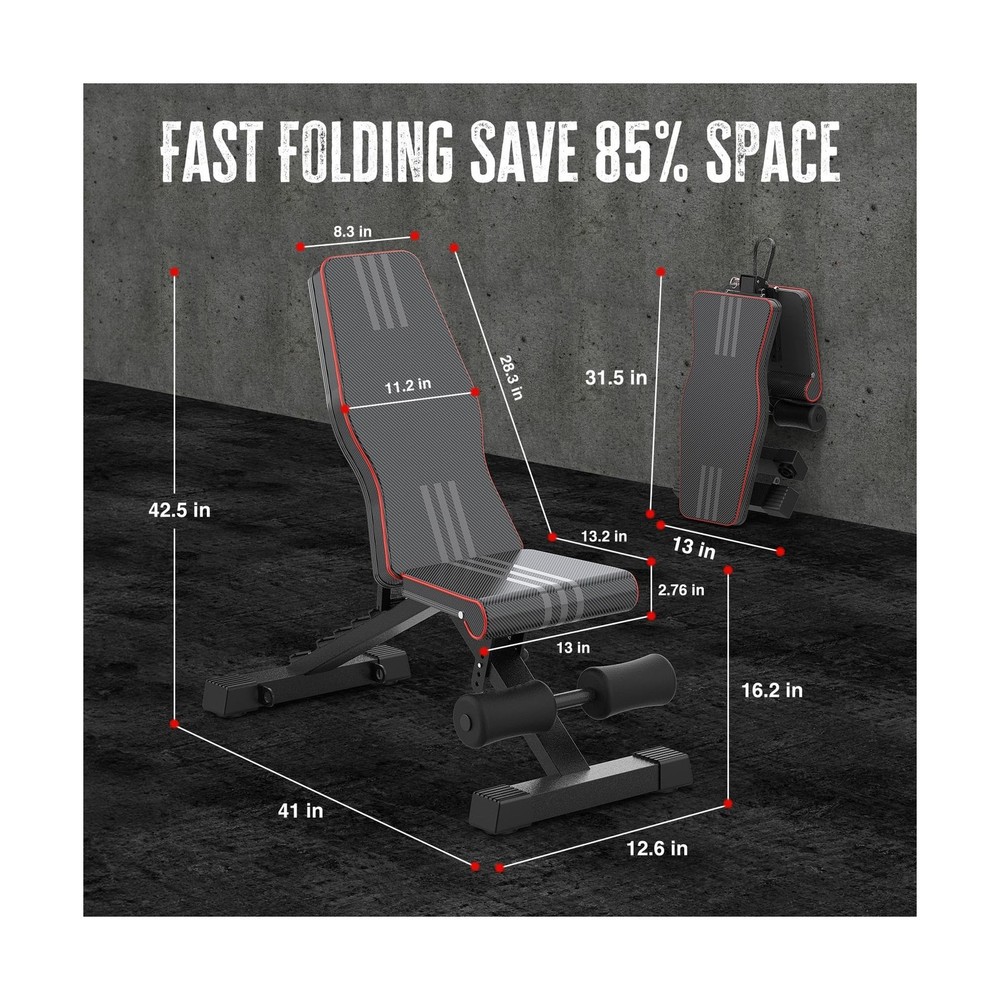 Multi-Function 6 in 1 Weight Bench Set - Leg Press, Preacher Curl Rack, Adjus...