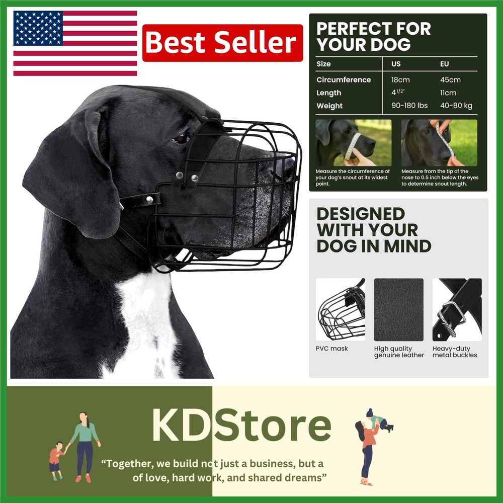 Adjustable Muzzle for Great Dane and Large Breeds - Safe & Breathable