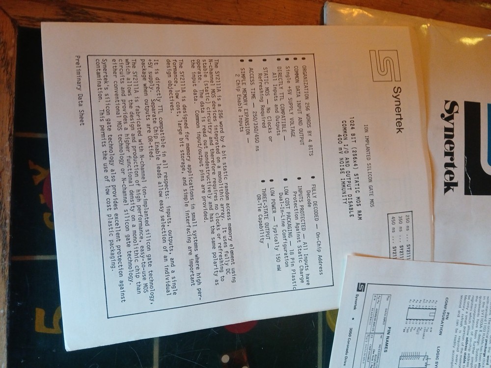 Vintage Synertek Brochures Data Sheets Folder Lot