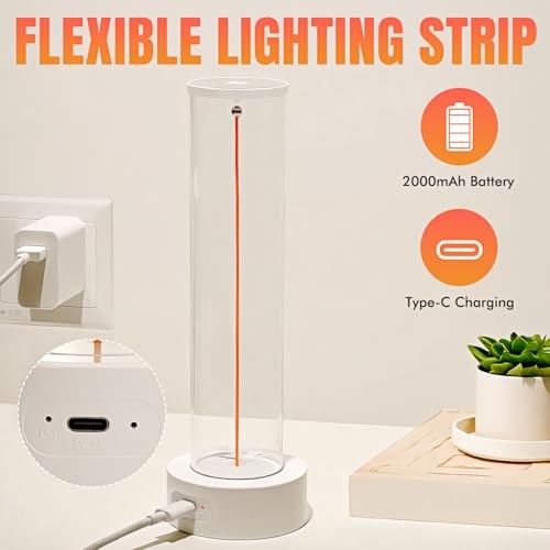 Rechargeable Table Lamp with Touch Dimming - 3 Mode Night Light for Bedside,