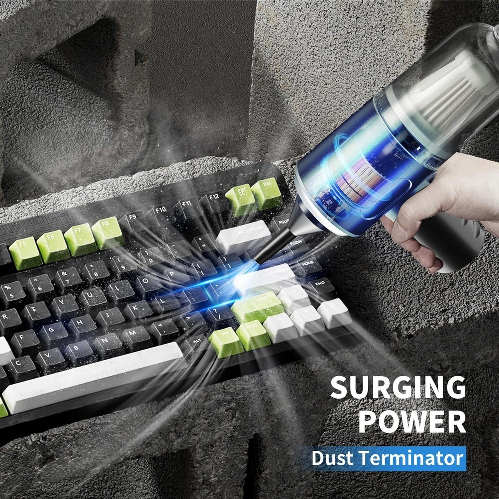 Cordless Compressed Air Duster with Interchangeable Nozzles for All Surfaces
