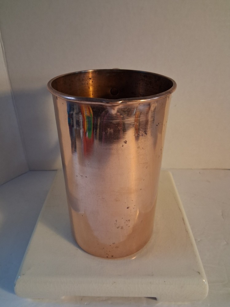 Copper Water Pitcher/Floral Vase; Pretty! EUC!