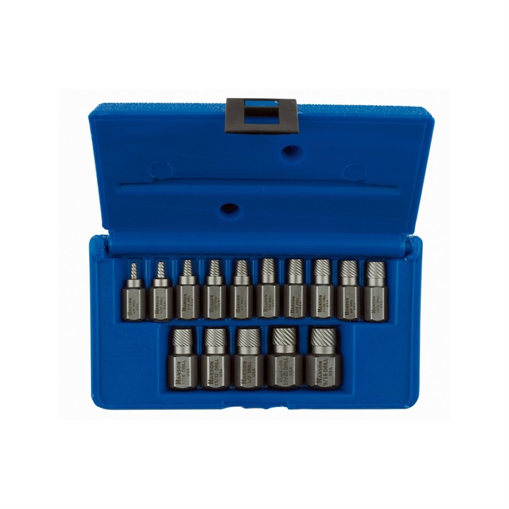 Irwin Hanson 53228 15pc. Multi Spline Screw Extractor Set For Broken Studs Bolts