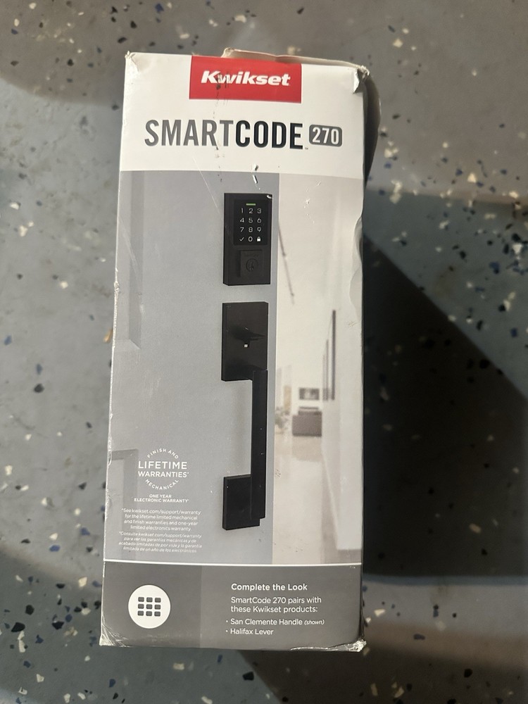 Kwikset SmartCode 270 Touchpad Electronic Lock Keyless Entry Matte Black