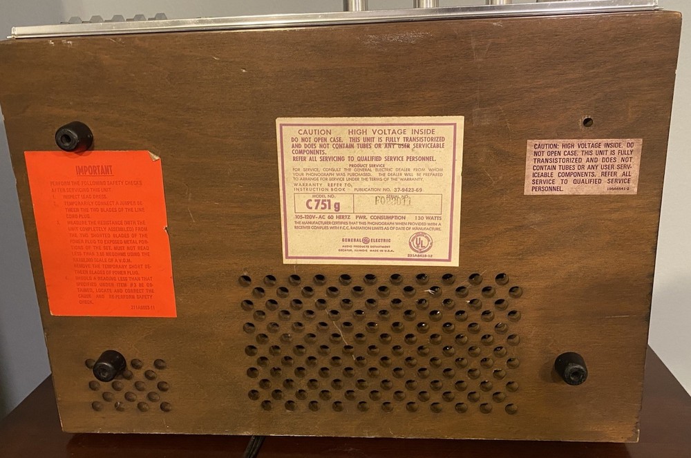 General Electric C751g Solid State Stereo Receiver TESTED WORKS!! - Missing Foot