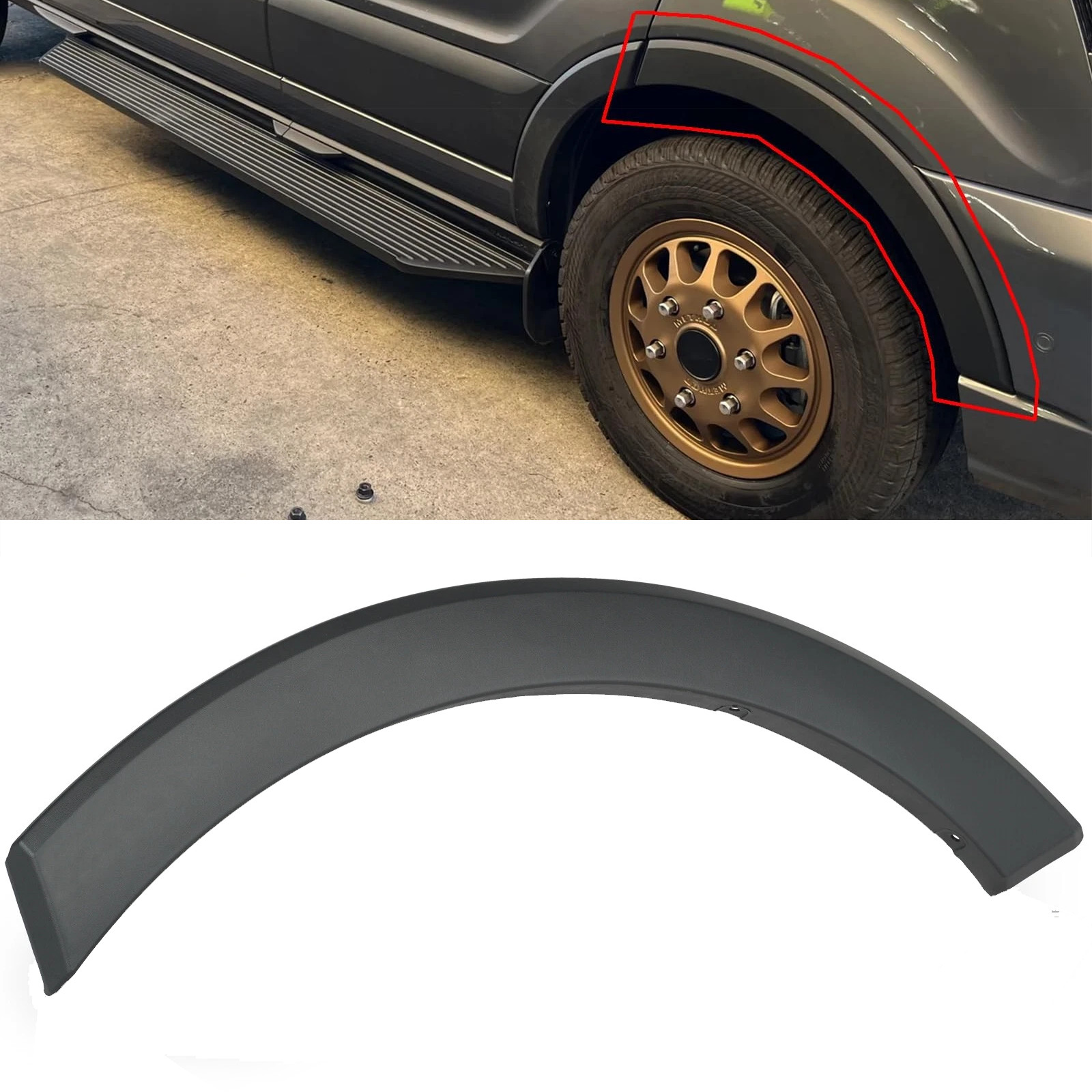 Front Wheel Arch Molding Flare For Ford TRANSIT 150/250/350/350HD 2015-2024 2022