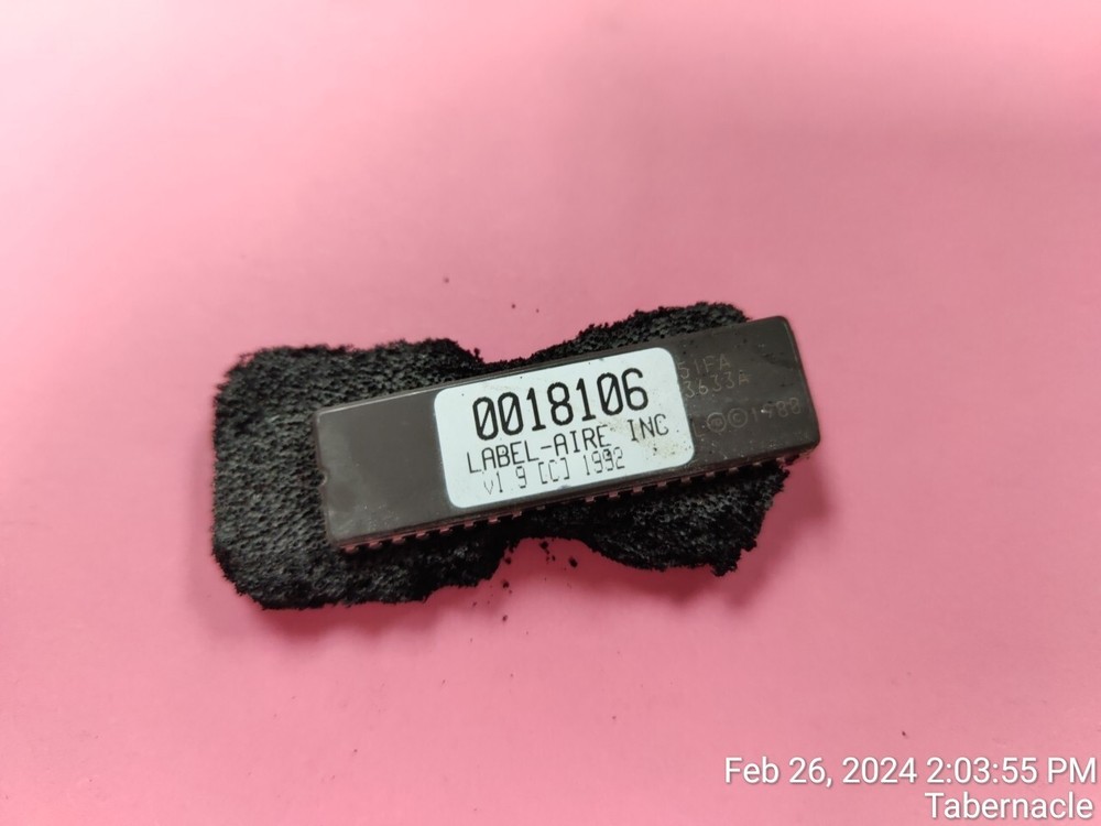 Label Aire 2115 CPU IC 0018106 Stepper -1000 Version 1.9