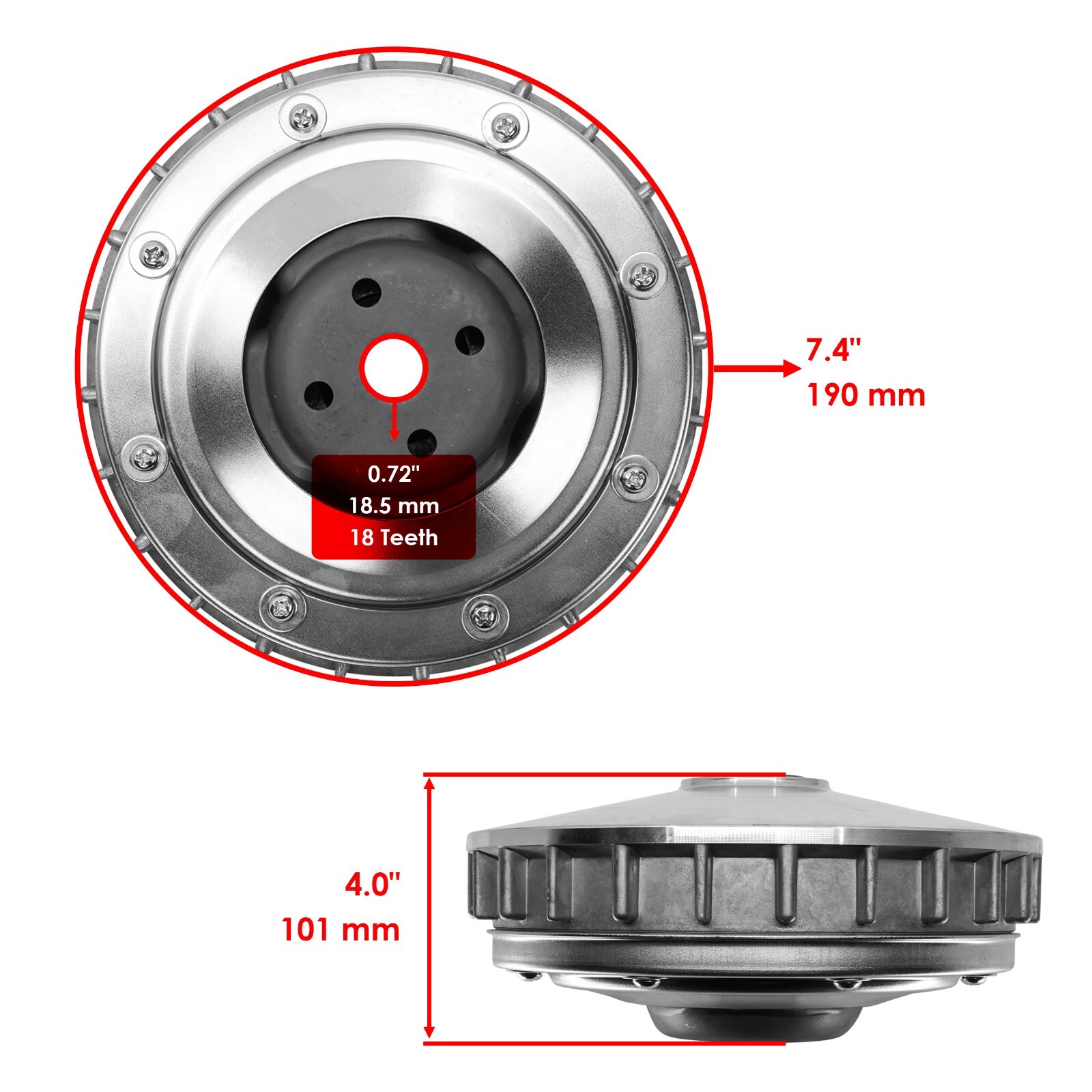 Primary Clutch Sliding Fixed Sheave Kit for Yamaha Rhino 700 YXR700F 2008-2013