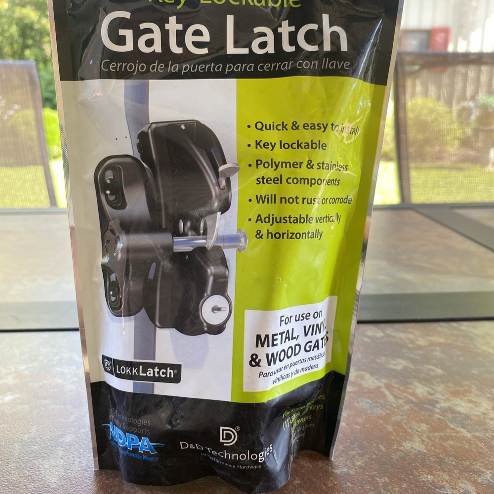 D and D Black Key-Lockable Gate Latch