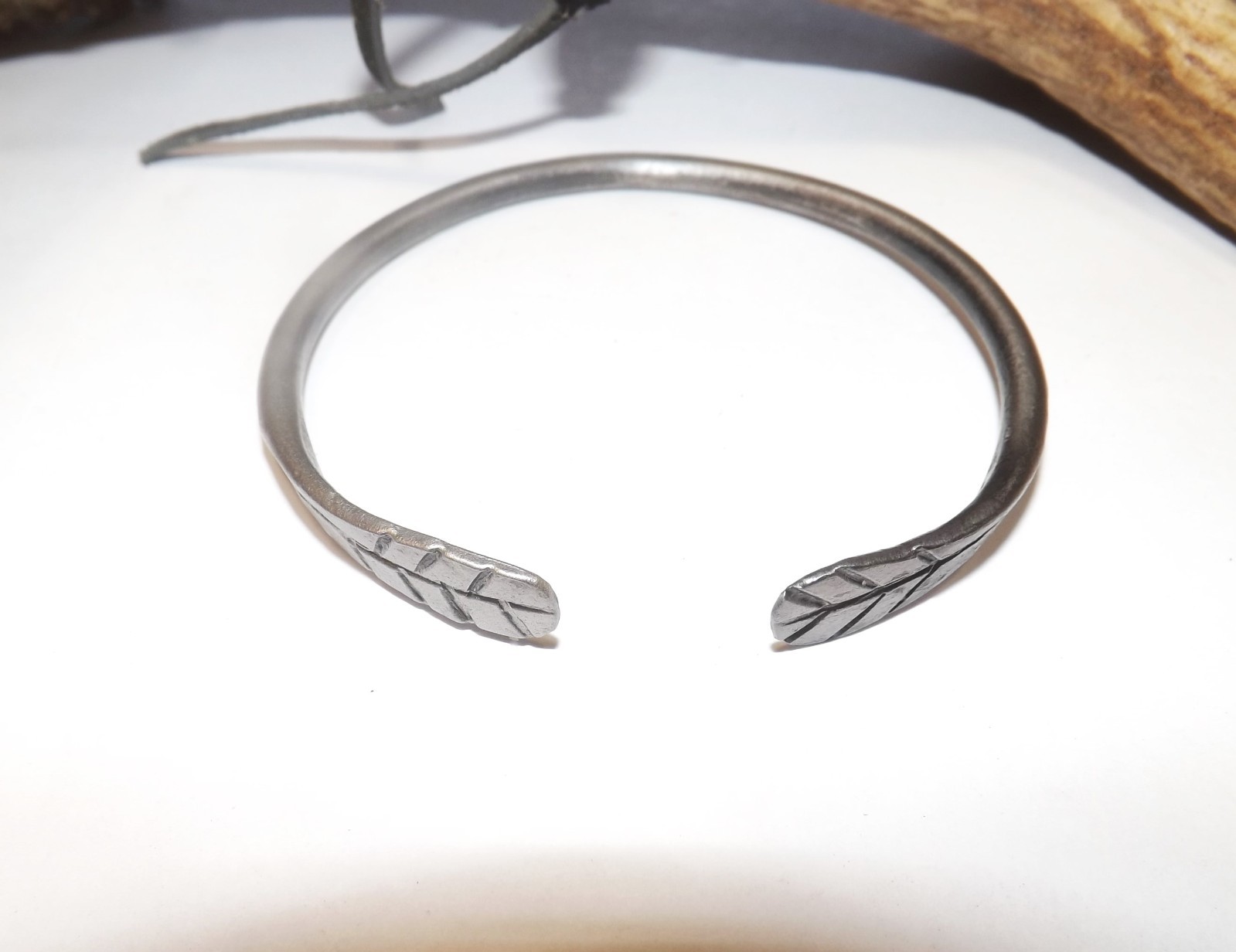 Hand Forged Iron Bangle Bracelet Large New Without Tags