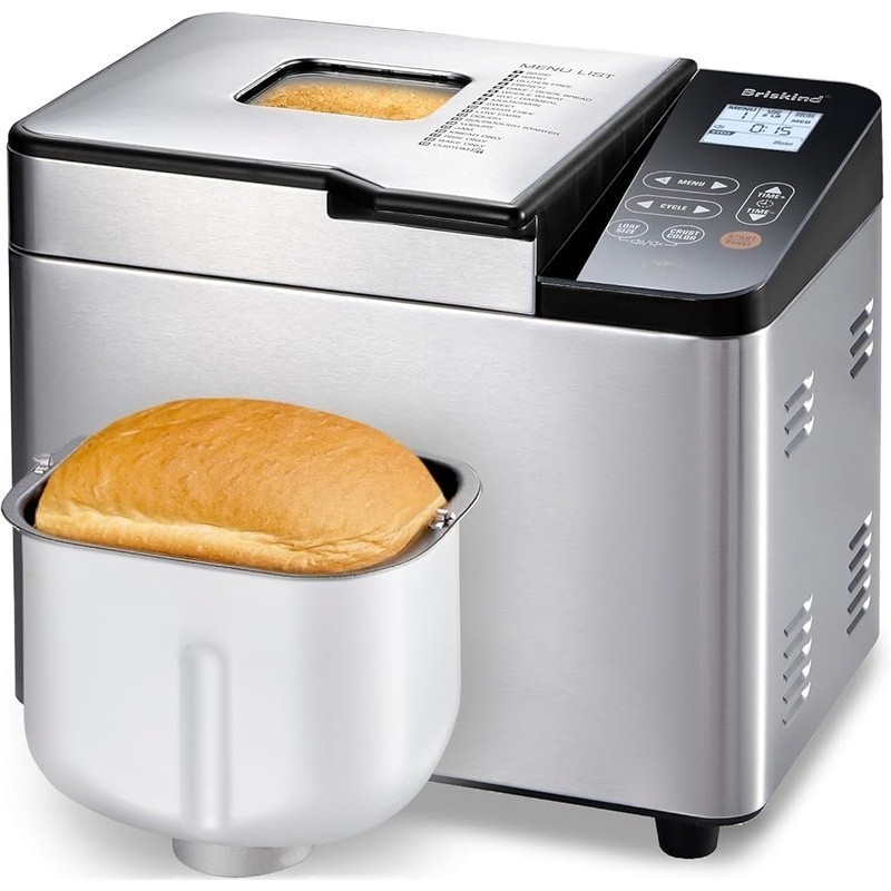 Automatic Bread Maker 2lb Stainless Steel Smart Sensor Non-Stick Loaf Machine US