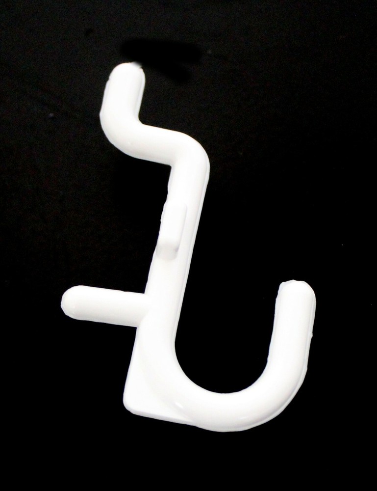 Plastic White J Hook Peg Board Hook Kit Tool Storage Craft Hooks Pick A Pack