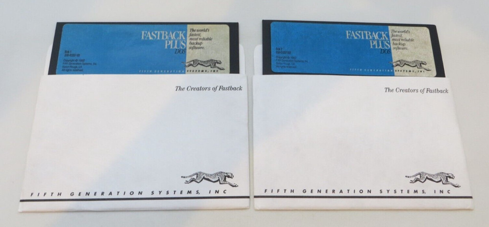 5.25" Floppy Disk FASTBACK PLUS DOS vintage 1992 computer discs 330-01337-101