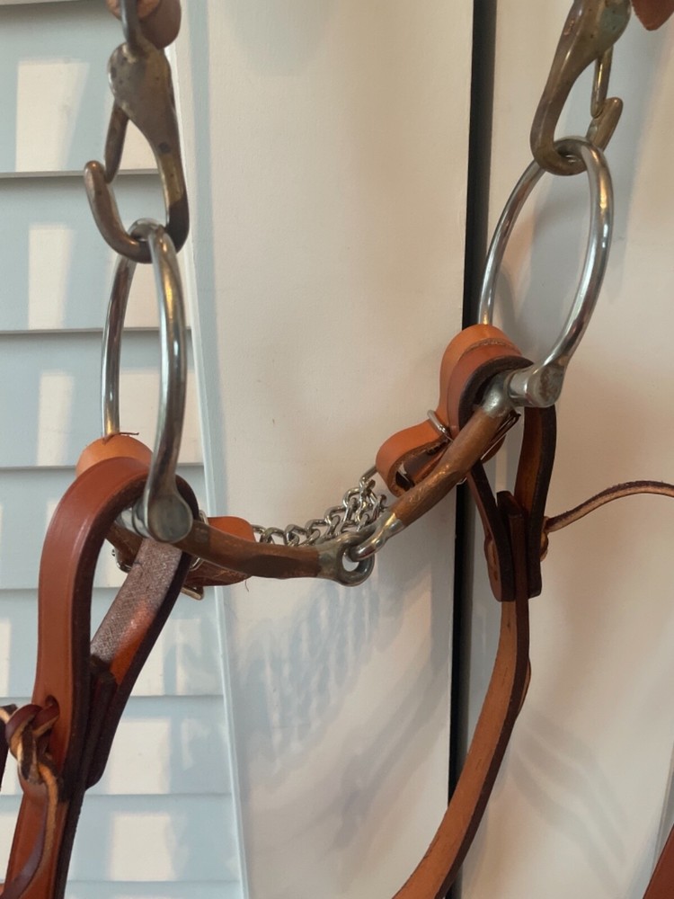 NEW 1-EAR QUICK CHANGE WESTERN BRIDLE W/5" OFFSET D-SNAFFLE BIT & SPLIT REINS