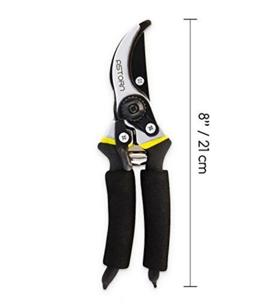 Professional Bypass Pruning Shears With Shock Absorbent Spring Safety Lock NEW