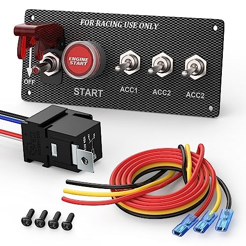 Boat Toggle Switch Panel DC 12V 30A Racing Switch 5 in 1 Ignition Switch Panel