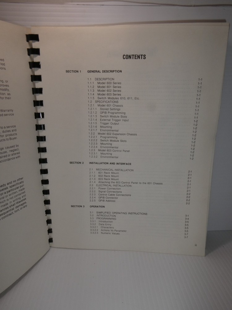 Wavetek 600 Signal Switching System Instruction Manual