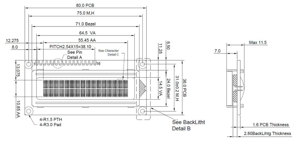 5V Wide Angle 16x2 Character LCD Module w/Tutorial,HD44780,Backlight for Arduino