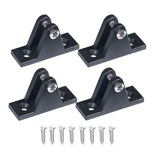 Bimini Top Deck Hinge, Flat Mount Boating Equipment with Screws(4PCS)