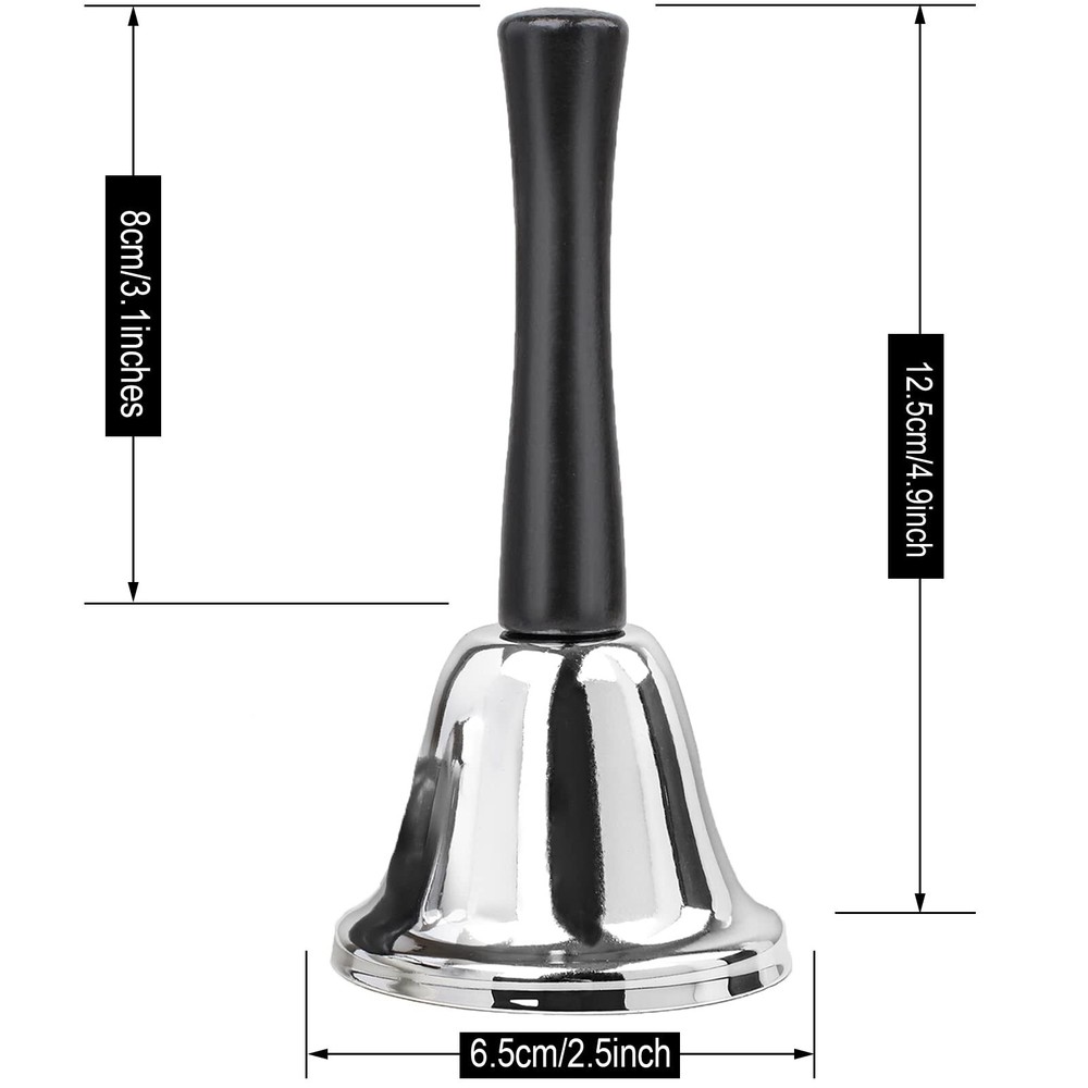 2 Pcs Hand Ringing Bell for Classroom, Kitche