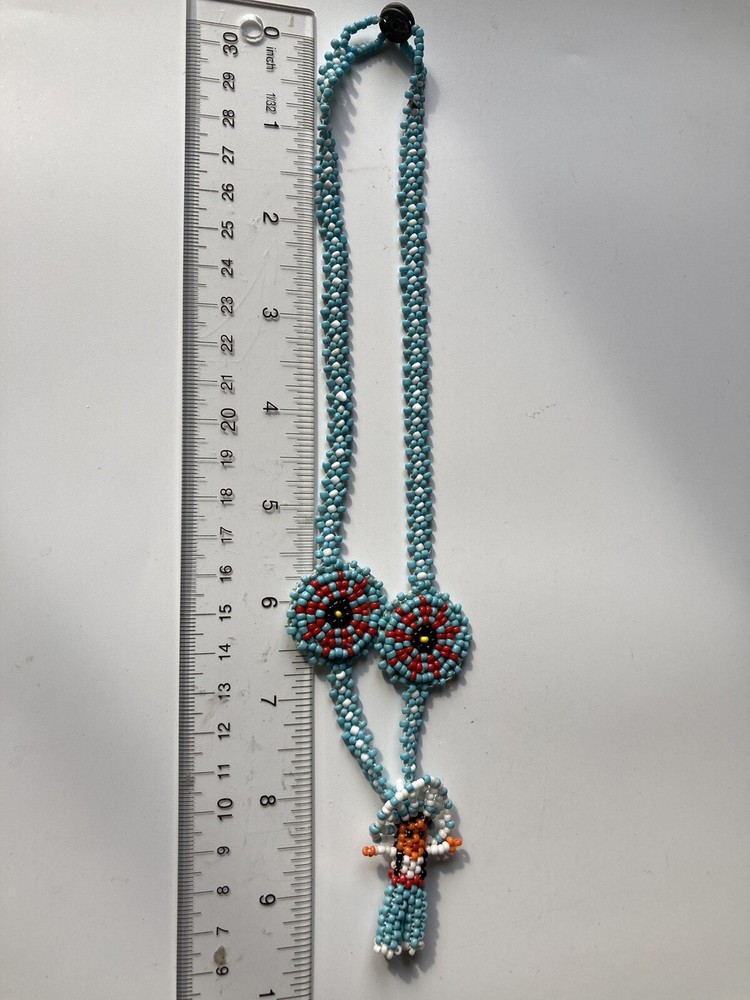 native american seed beaded necklace